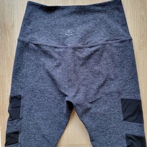 Beyond Yoga Womens Gray Space Dye High Waisted Mesh Panel Leggings Size L